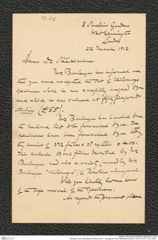 Nachlass Franz Steindachner, Brief von W. J. Ansorge an Franz Steindachner (22.03.1912), Inv.Nr. 12.03, Seite 1